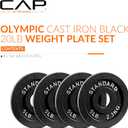 CAP Olympic 2-Inch Weight Plates, Cast Iron & Rubber Coated