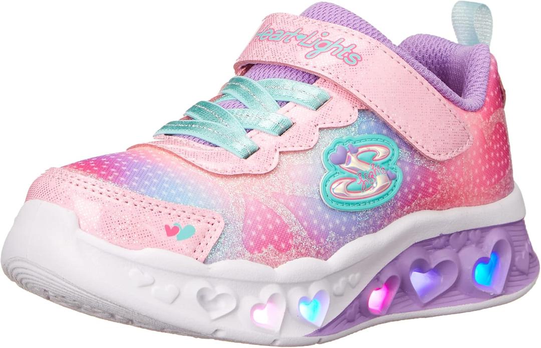 Skechers Unisex-Child Flutter Heart Lights Sneaker (11 Little Kid, Pink/Multi)