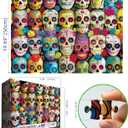 1000 Piece Jigsaw Puzzle for Adults - Vibrant Day of The Dead Sugar Skulls Colorful Mexican Folk Art Halloween Challenging 1000-Piece Puzzle 27x20 Inches Premium Adult Puzzles (26.75" x 19.75")