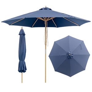 SUNNYARD 10FT Wood Patio Umbrella, Large Outdoor Table Pool Umbrella