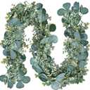 8.3' Long Faux Eucalyptus Greenery Garland - Silver Dollar Eucalyptus for Wedding Arch, Swag, Backdrop, Doorways, Mantel, Table Runner - Indoor/Outdoor