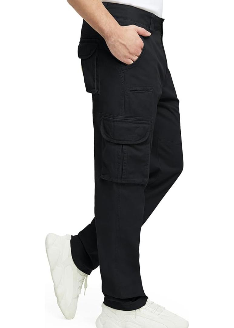 Cargo Pants for Men Multi Pockets Mens Pants Classic Cotton Casual Work Hiking Relaxed Fit Chino Pants, 38