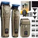 BESTBOMG Hair Clippers for Men, Professional Hair Clippers, Beard Trimmer& Rechargeable Shaver Set, Metal T-Blade, LED Display, Barber Hair Cutting Kit for Men Grooming & Gifts, BS-807E (Bronze)