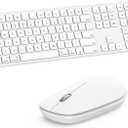 Bluetooth Keyboard and Mouse for Mac,OMOTON Wireless Multi-Device Keyboard with Numeric Keypad, Keyboard and Mouse Combo, for MacBook Pro/Air, iMac, iMac Pro, Mac mini, Mac Pro (White)