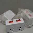 Grounded Outlet with On Off Switch, Double Port Electrical Outlet Plug Switch, for Cruise Ship, Hard-to-Reach Lamps, Kitchen Appliances, Energy Efficient, 1875W/15A, ETL Listed, White, 3 Pack