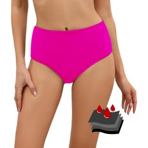 Leoparts Period Swimwear Leakproof Bikini Bottoms Black High Waisted Coverage Swimsuit Bottom for Girls Teens Women, Small