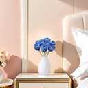 Simulated Flowers, Handmade ceramic tulips, Home Decorations, Living Room vases,ceramic Floral Decorations, Creative Gifts for Floral Arrangements providing long-lasting beauty Set of 9 (blue)