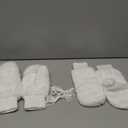 SATINIOR Faux Fur Mittens Fingerless Gloves Convertible Gloves Fluffy Winter Warm Soft Half Finger Fuzzy for Women (White)