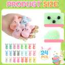 2 x Easter Basket Stuffers - 24Pack Easter Bunny Toys with Realistic Bunny Design for Easter Egg Fillers, Party Decorations & Kids Gifts