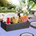 Ameuphercy Paper Plate Holder Utensil Caddy for Kitchen CounterPaper Plate Dispenser with Large Cup Holder for Kitchen Counter, Paper Plate Organizer for Party,Wedding, BBQ