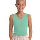 LessonZoo Girls' Tank Tops Sleeveless Shirts, Mint Green, 13-14 Years