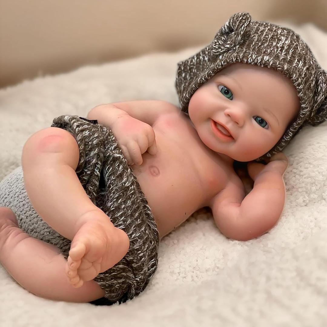Silicone Baby Doll - 16 Inch (Weight 4.4 Lb) Reborn Baby Dolls Silicone Full Body Silicone Weighted Realistic Sleeping Newborn Lifelike Preemie Doll Gift