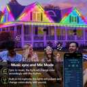 65.6FT Outdoor LED Strip Light Waterproof,IP68 Outside RGB Light Strip with App/Remote Control,Chase Mode,Music Sync Rope Light for Balcony,Deck,Rooftop,Garden,Pool