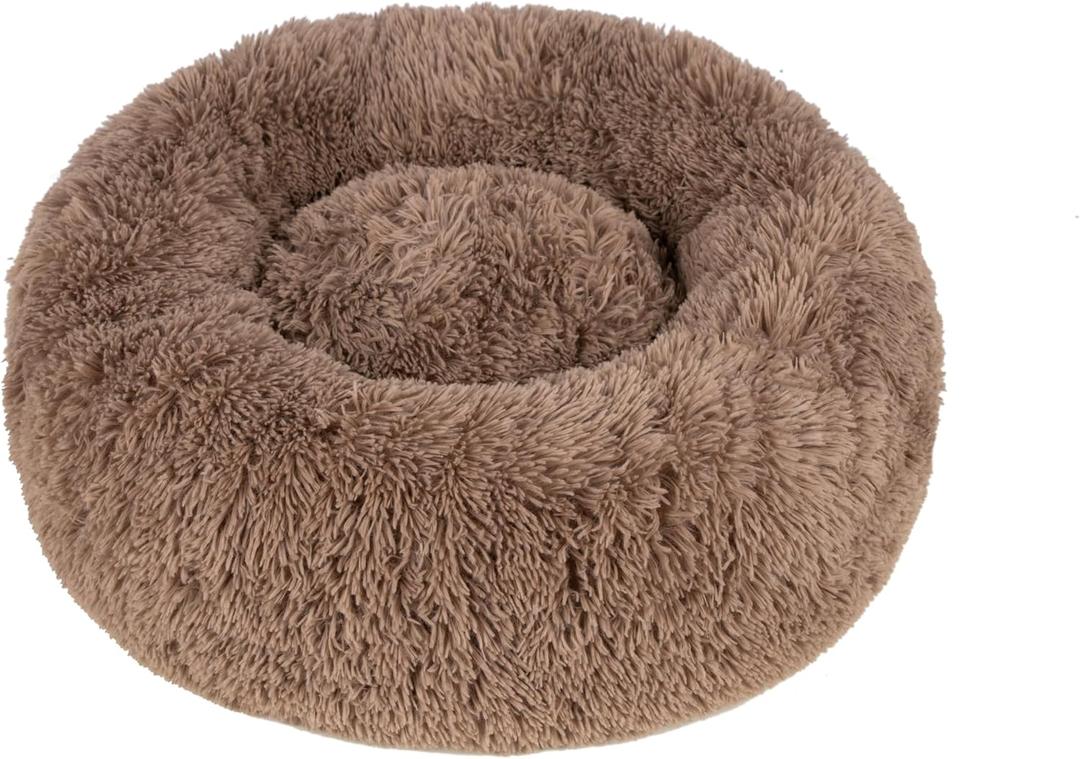 Best Pet Supplies Soft Plush Cute Indoor Dog Bed for Small, Medium, and Large Breeds - Caramel, 20x20x6''