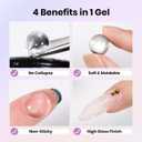 Beetles 3D Gel Nail Art Kit-1oz Clear Solid Builder Nail Gel,5 in 1 Non-Sticky Hand Sculpting Building 3D Nails for Beginner DIY Salon at Home,UV & LED Lamp Cured Needed,Crystal Orb