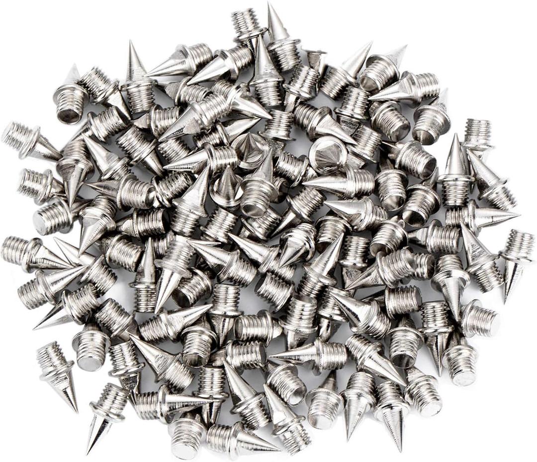 Hicarer 110 Piece 3/8 Inch Steel Track and Cross Country Spikes Replacement, Silvery