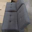 DHP Andora 76 Inch Futon Sofa Bed, Modern Upholstered Couch Sleeper with Button Tufted Back and Seat, Full, Grey