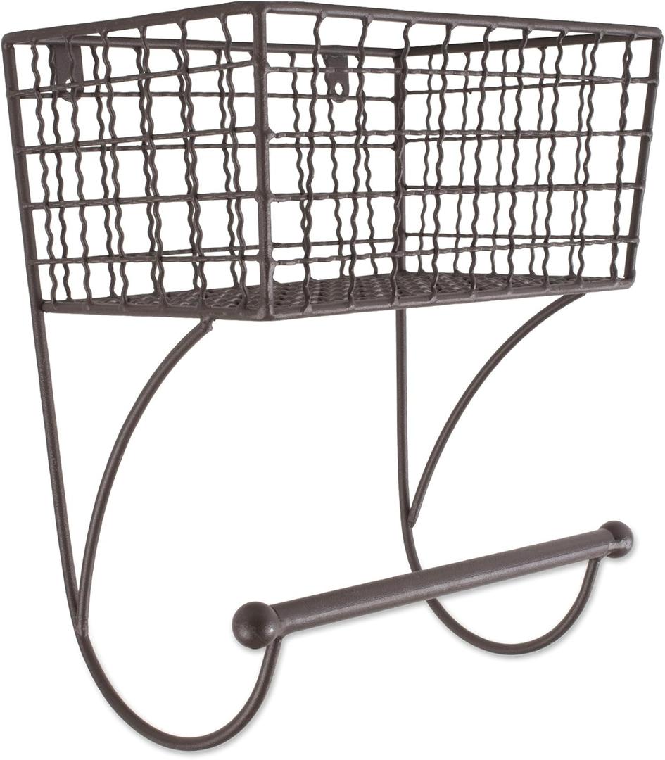 DII Rustic Farmhouse Bathroom Dcor, Metal Storage, Small Towel Bar, Rustic
