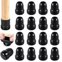 16PCS Chair Leg Sliders for Carpet/Rug, Teflon Glides Chair Leg Caps for Hardwood Floors, Round Furniture Slider Pads for Quickly and Easily Moving Furniture, Protect Floor(Black,Fit 0.5"-0.7")
