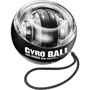 Wrist Trainer Ball Auto-Start Gyroscopic Forearm Exerciser Gyro Ball for Strengthen Arms, Fingers, Bones and Muscles (BLACK)