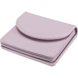 uxcell PU Leather Business Card Case, Business Name Card Holder Wallet with Magnetic Shut Pocket Holder for Women Credit ID Card, Purple
