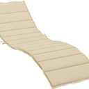 vidaXL Oxford Fabric Sun Lounger Cushion - Beige, Soft Foam Fiber Filled, Water-Repellant, Suitable for Indoor and Outdoor Use, Easy Maintenance, 78.7"x19.7"x1.2"
