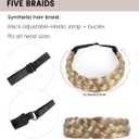 NAISIER Braided Hair Headband 2 Pcs Chunky Wide head bands for women's Hair Plaited Headband High Elasticity Braids for women(Mix Blonde)