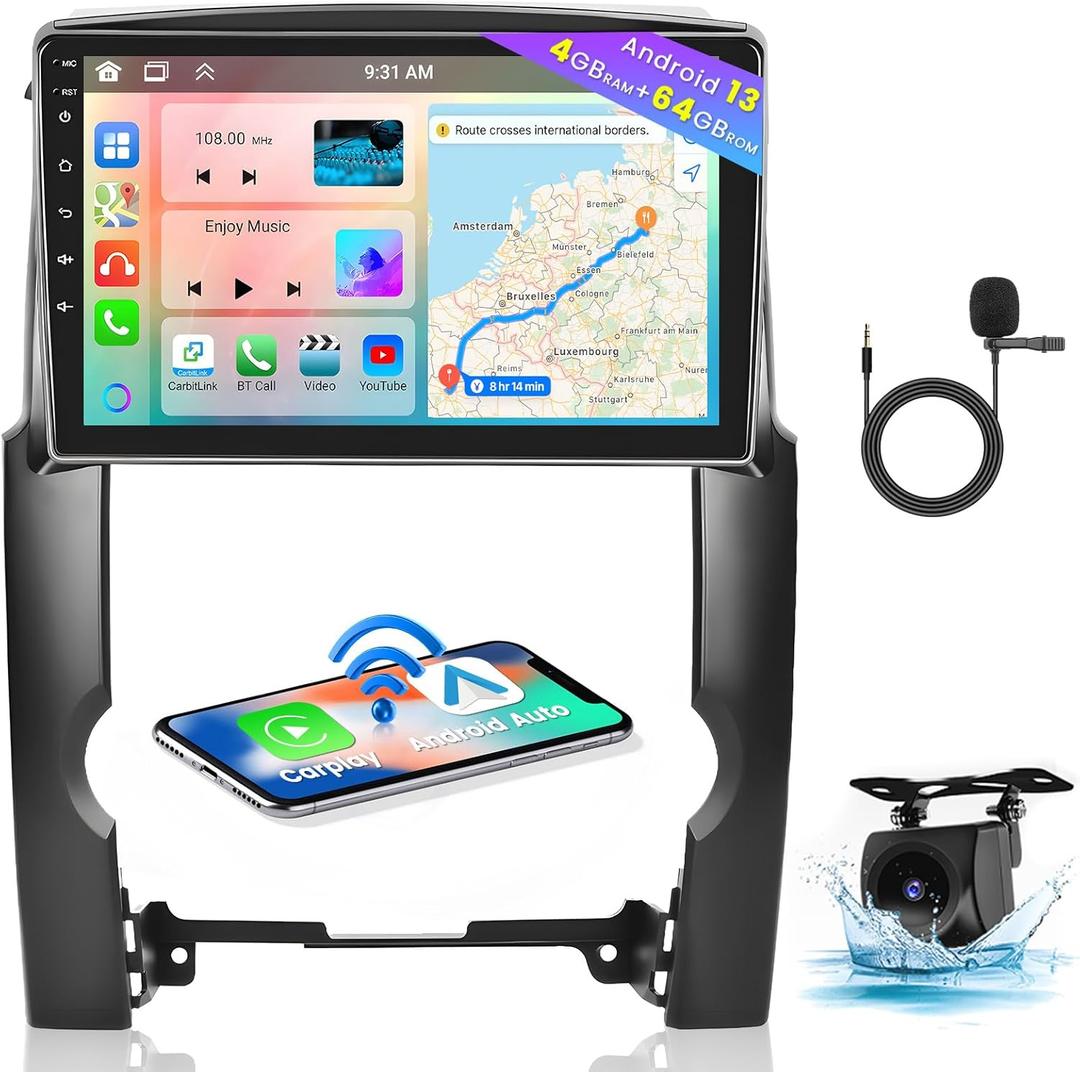 for Kia Sorento 2009-2012 Radio, 8 Core 4+64GB Android 13 Car Stereo 10.1 Inch IPS Touchscreen Car Radio with Wireless Carplay Android Auto 59UI GPS WiFi 32EQ DSP Backup Camrea