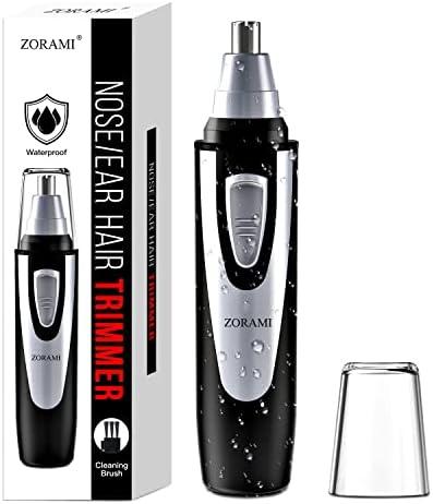 Ear and Nose Hair Trimmer Clipper - 2026 Professional Painless Eyebrow & Facial Hair Trimmer for Men Women,Battery-Operated Trimmer with IPX7 Waterproof,Dual Edge Blades for Easy Cleansing Black