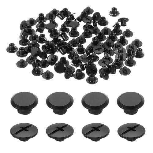 uxcell 50set M5 x 5mm Chicago Screw Metal Phillips Head Binding Screws Post Nail Rivet Stud Screw Rivets for DIY Leather Belt Bag Craft Bookbinding, Black