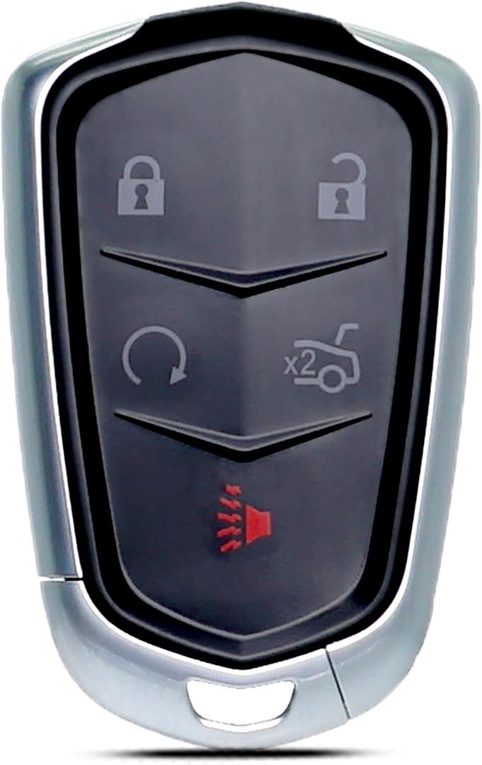SUPALAND Key Fob Shell Case Replacement Fits for Cadillac ATS ATS-v CTS CT6 XTS XT5 XT4 XT6 SRX 2014 2015 2016 2017 2018 2019 2020 2021 Keyless Entry Remote Control 5btn Pad Cover