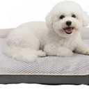 Orthopedic Crate Dog Bed - Waterproof PU Dual-Surface Pet Bed, Comfort Dogs Couch Sofa with Washable Removable Cover, Small Size for Dogs & Crate Use,24.8''