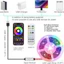 L8star Battery Powered Led Strip Lights, 2x16.4Ft (32.8Ft),Two Sets of Strip Light with 4 AA Battery Box/USB RGB LED Lights, Remote and APP Control