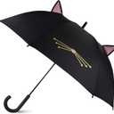 kate spade new york Large Lightweight Travel Umbrella, Black Cat