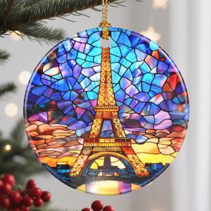 3 x Christmas Ornaments, Eiffel Tower Ornament, Christmas Tree Ornaments, Xmas Decorations, Holiday Decorations, Eiffel Tower Lover Gifts, Holiday Party Gifts, and Xmas Gift Ideas