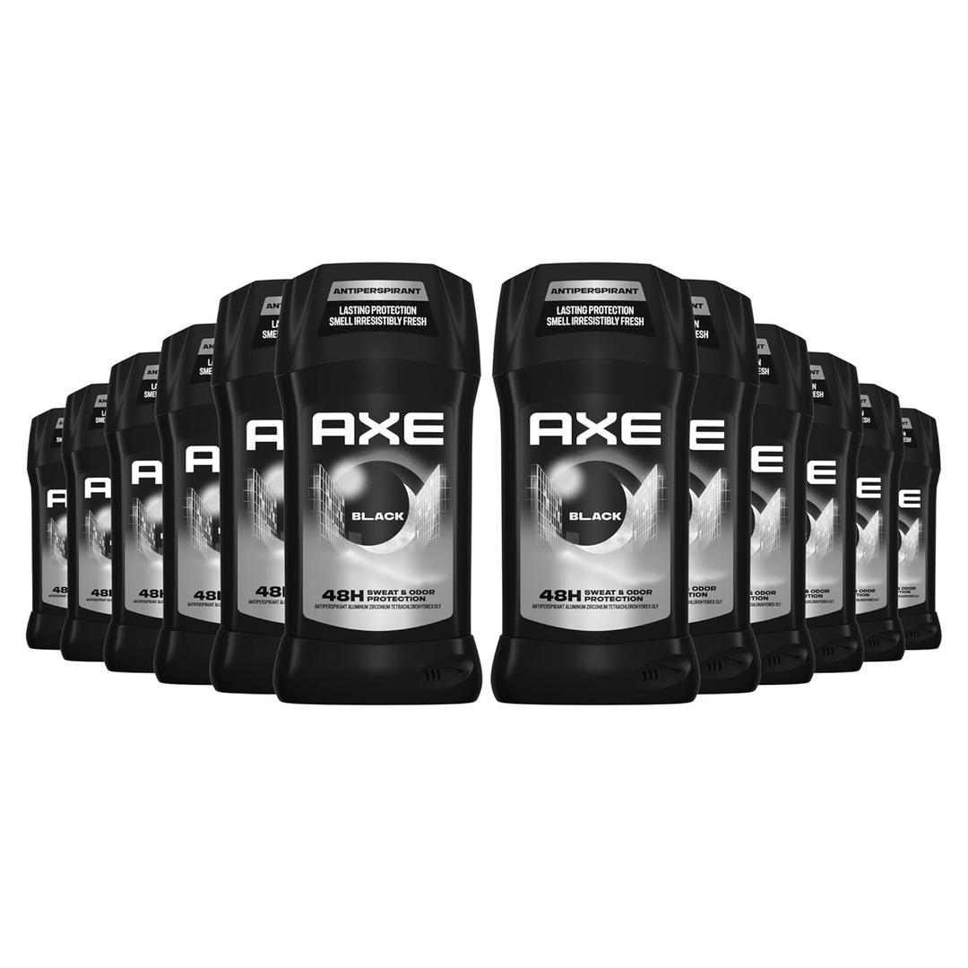 AXE Antiperspirant Stick for Men 12 Count Black 48 Hour Sweat and Odor Protection for Long Lasting Freshness, Frozen Pear & Cedarwood Men's Deodorant 2.7 oz