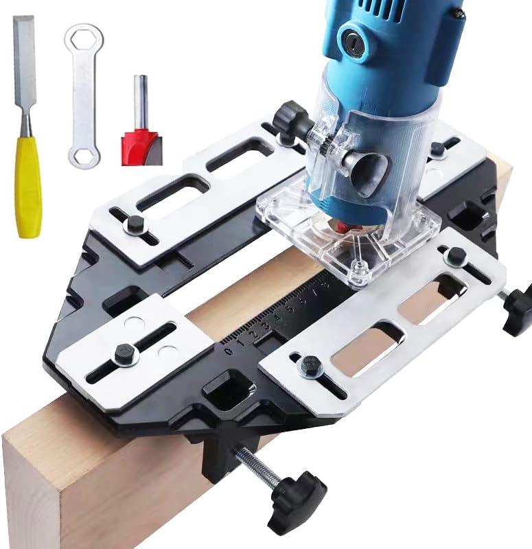 Aluminum Alloy Door Hinge Jig Door Hinge Hole Woodworking Hole Opener Slotting Locator Hinges for Wood Cabinet Kitchen Door Lock Installation