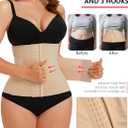 Waist Trainer for Women Tummy Control Corset Trimmer Body Shaper Belt Shapewear (Beige, M)