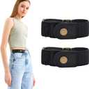 WERFORU No Buckle Stretch Belt for Women and Men Elastic Waist Belt up to 72 Inches for Jeans Pants