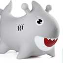 INPANY Shark Toys for 2 Year Old, Bouncy Animals for Toddler, Inflatable Shark Hopper Ball, Outdoor Indoor Ride on Rubber Hopping Horse Bouncer, Cool Birthday Gifts 3 4 Year Old Boy Girl Decorations