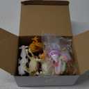 18 Pcs Farm Animal Birthday Party Decorations Mini Birthday Hat Animal Figure Model Cake Toppers with Mini Hat for Birthday Party, Animals Themed Party