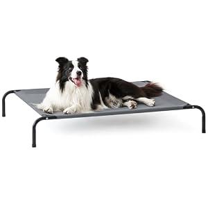 Love's cabin Elevated Cooling Dog Bed for Large Dogs, Portable Indoor & Outdoor Raised Pet Dog Cat Cot, Durable Summer Frame with Breathable Mesh, Grey, 48 inches