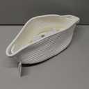 OIAHOMY Gift Basket with Handle, Small Woven Basket with Gift Bag, Ribbon and Wrap Tissue Paper, Nursery Bins Empty to Fill with Small Items, Baby, Pet Toy Organizer - White (12"x 8"x 5")