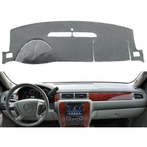 Dashboard Cover Dash Mat Fit for 2007-2014 Chevy Chevrolet Tahoe Suburban,2007-13 Chevy Avalanche Silverado 1500 2500 3500 LTZ /2007-13 GMC Sierra SLT Denali,2007-14 GMC Yukon XL (Dark Gray) Y24