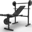 DHT Weight Bench, Adjustable Weight Benches for Home Gym, Workout Bench with Fast Folding, Incline Decline Bench Press for Full Body (Black)