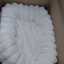 Donut Dog and Cat Bed, Luxurious Comfortable Faux Rabbit Fur Pet Beds, Soft Anti-Anxiety Calming Puppy Kitten Bed with Anti-Slip Bottom for Small Dogs & Cats(20", White)