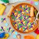 Lyrow 100 Pcs Mardi Gras Iron on Patches Mardi Gras Fleur De Lis Embroidered Sew Applique Iron on Patches DIY Crafts for Clothing Jacket Jeans Pants Dress Backpack Hat Decorations