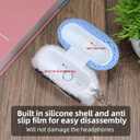 Plush Case Cover Compatible with Apple Airpods 4 Handmade Knitted Cartoon Creative Funny Cute Earbuds Headphone Cases (MJ-BG+Sky Blue,for Airpods 4)