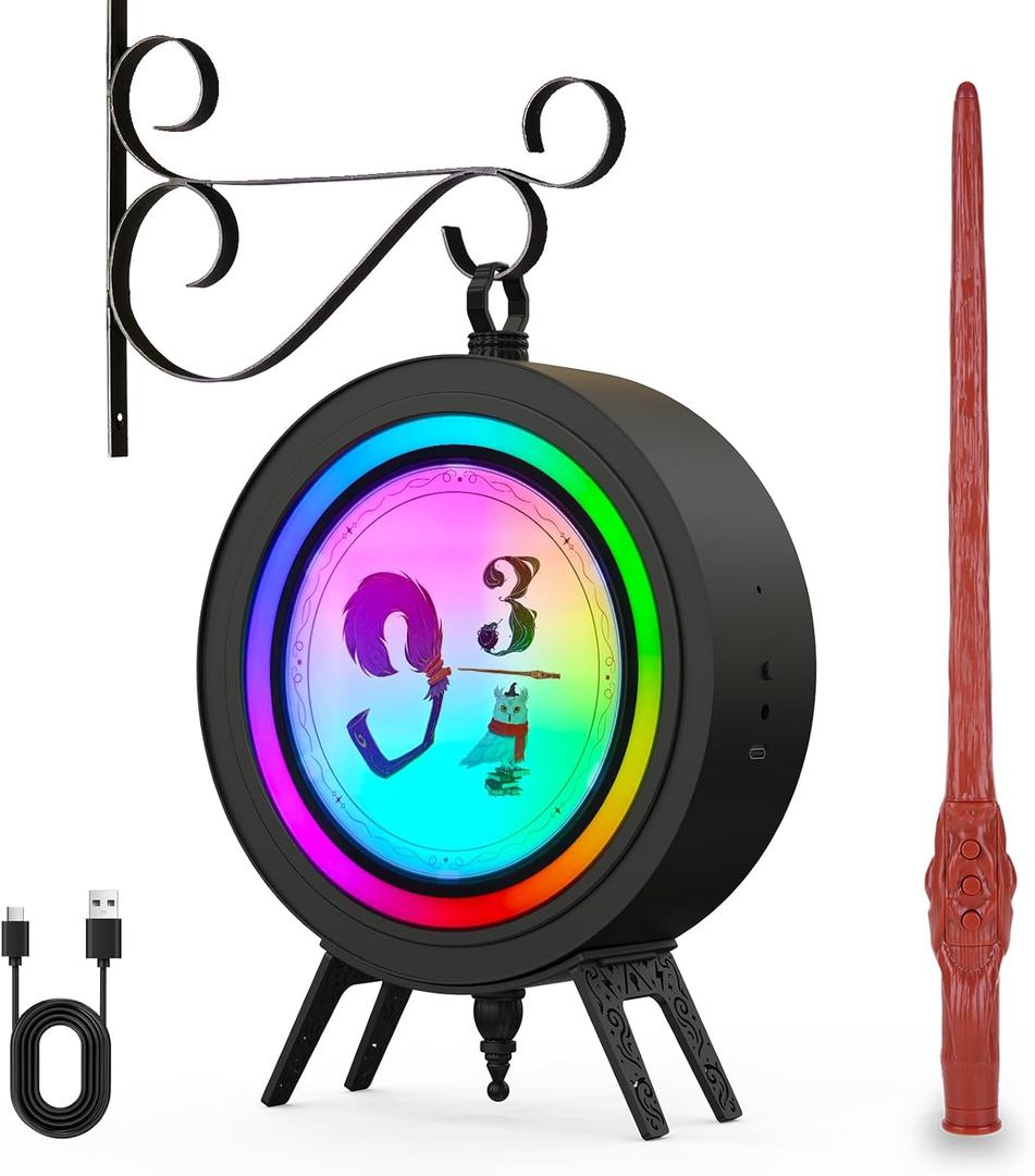 Decorations LED Night Light: with Wand Remote, Double-Sided RGB Vintage Lamp, for Wall or Table Lighting, Smart Night Mode, 84H Runtime, Themed Christmas Halloween & Birthday Gift