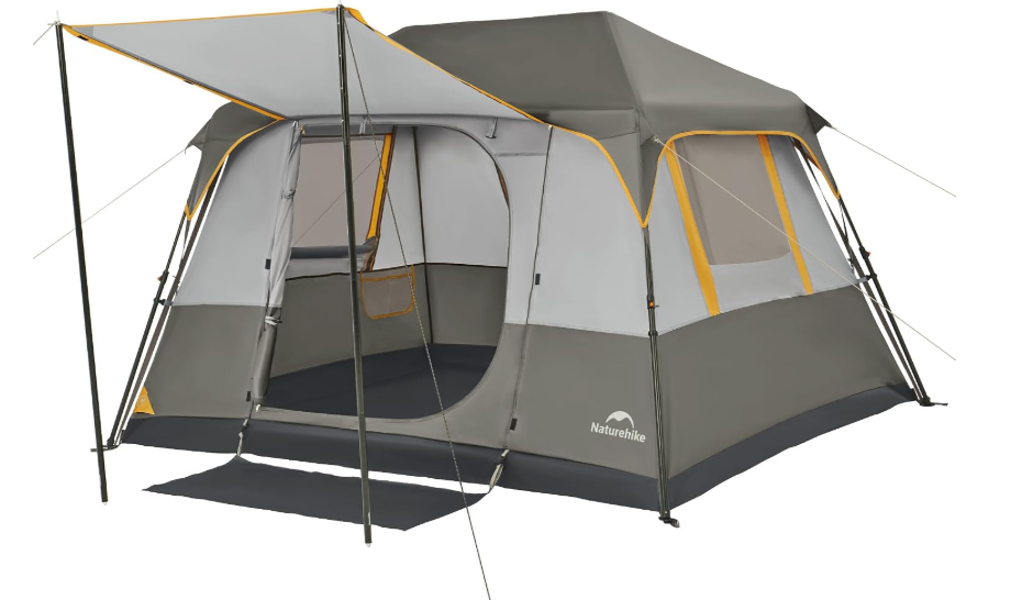 Naturehike Cape 4 Person Camping Tent, 60S Easy Setup Instant Tent Pop up Tent, Waterproof Large Tall 4 Person Tents for Camping, Car Camping